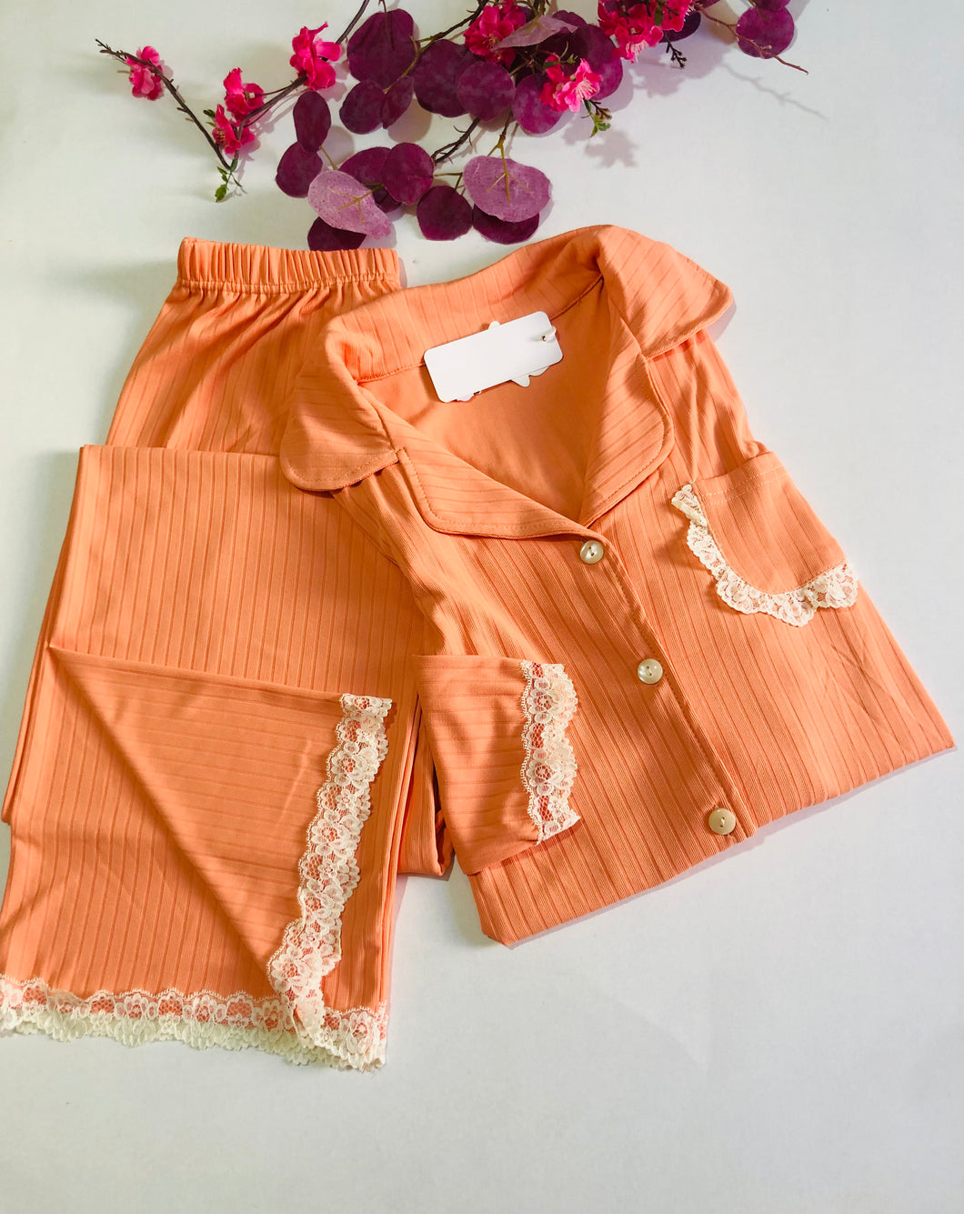🧡 Pyjama Femme Élégance &; Confort – Couleur Orange Douce 🧡