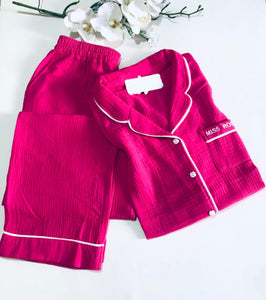 Pyjama Femme en Fuchsia Vibrant - Élégance et Confort