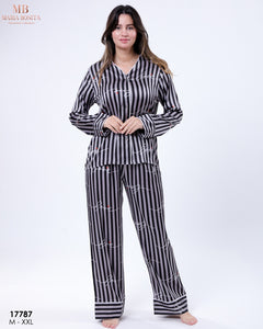 Pyjama Satiné Femme – Élégance Intemporelle en Noir