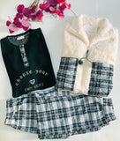 🧸 Pyjama Femme 3 Pièces – Hiver Ultra Doux & Chic ❄️