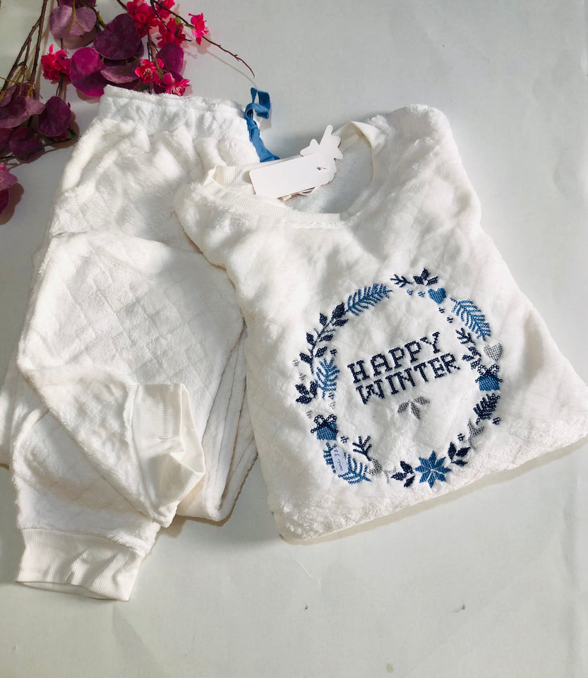 : Pyjama Femme Hiver « Happy Winter » - Confort Polaire Garanti
