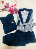 💙 Pyjama Femme 3 Pièces – Hiver Doux & Élégant 🧸