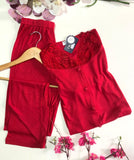 💛 Pyjama Femme Côtelé avec Dentelle – Élégance & Confort 💛