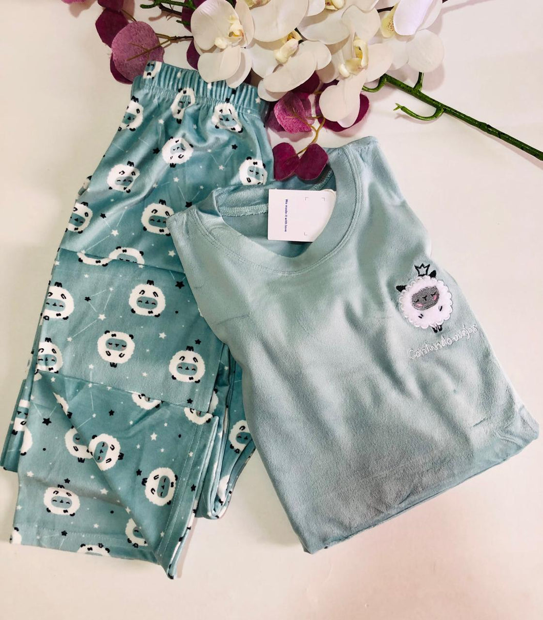 pyjama femme velours manche langue