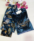 pyjama femme en velours satiné manche langues
