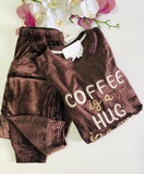 "Pyjama en Velours Marron - Confort et Élégance pour des Soirées Cocooning"