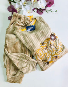 Pyjama en Velours Beige