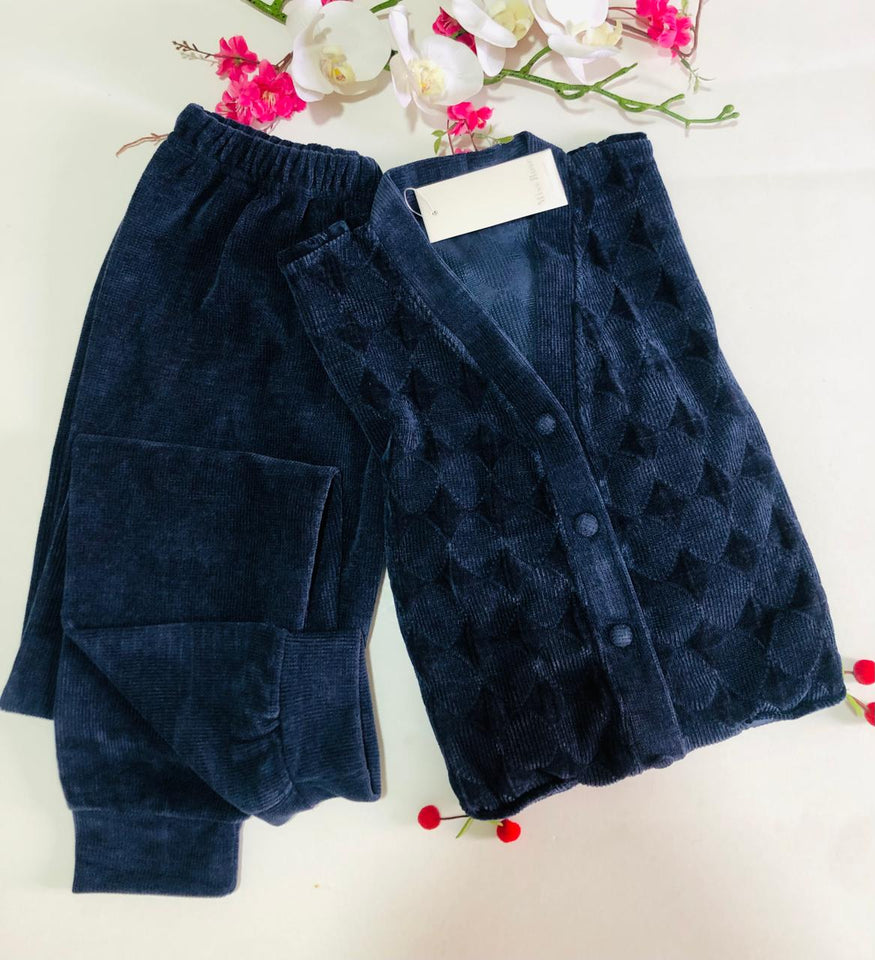 Pyjama doux avec motif et détails décoratifs