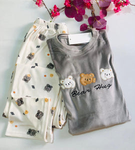 Pyjama Femme en Velours Doux - Modèle Bear Hug