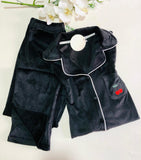 Pyjama en Velours Noir pour Femme