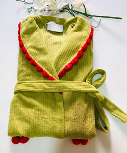 Peignoir Femme en Polaire Vert - Douceur et Élégance Naturelle