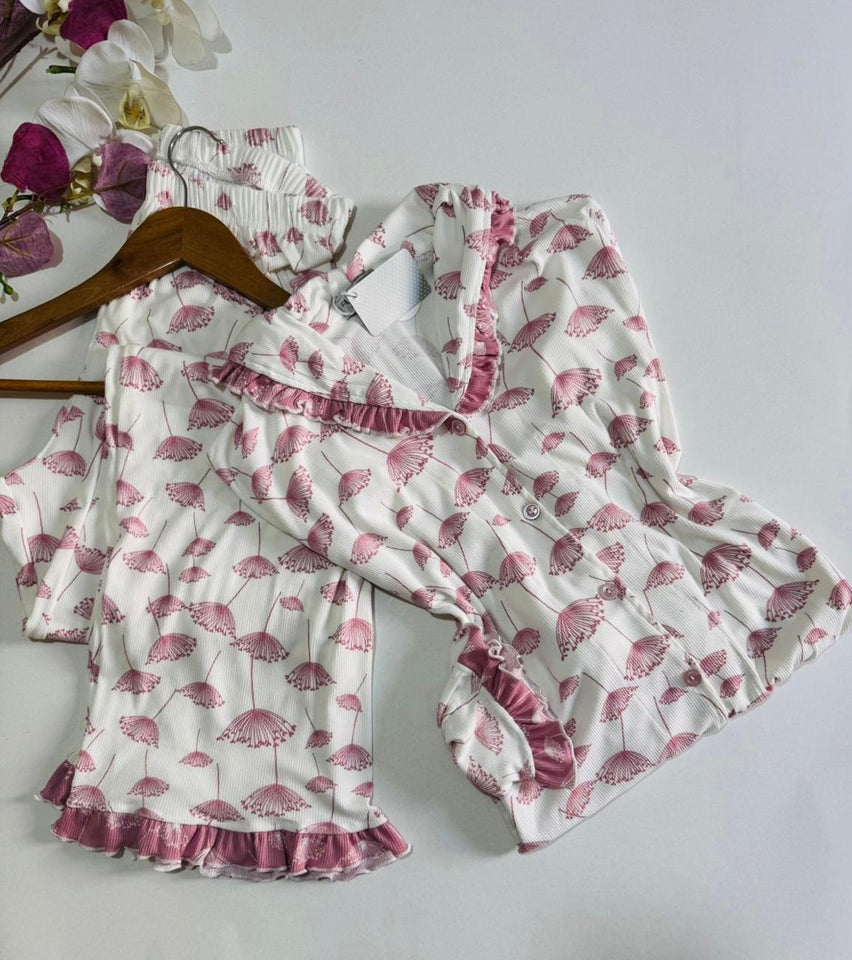Pyjama Femme Élégant à Motif Parapluies –🌂