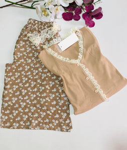 Pyjama Femme en Coton et rayon– Élégance et Douceur