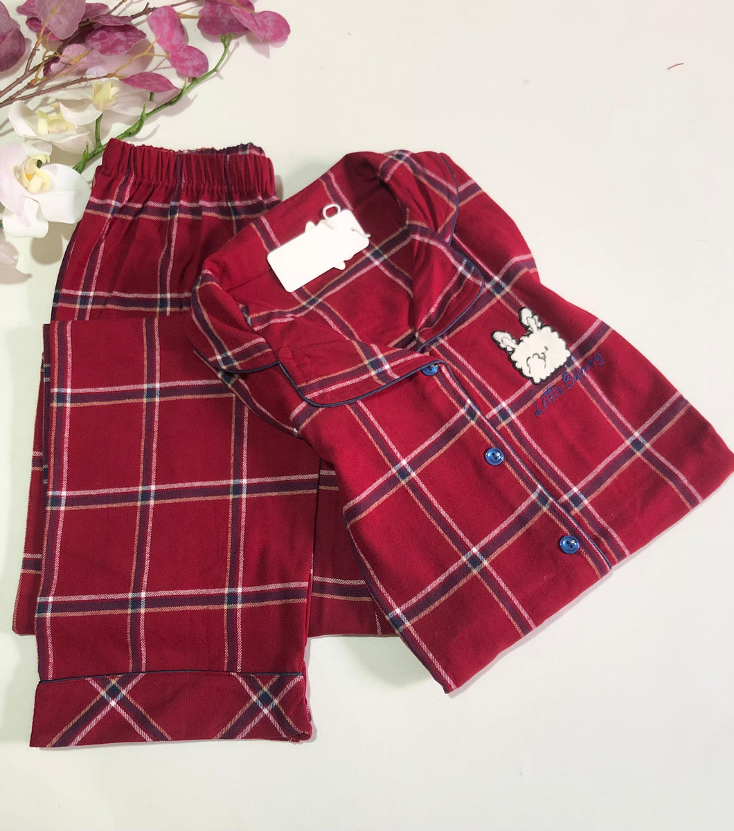 Pyjama Femme en Flanelle Bordeaux – Chaleur & Élégance 🌙