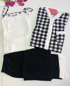 Pyjama Femme à Carreaux – Élégance Décontractée et Confort Absolu