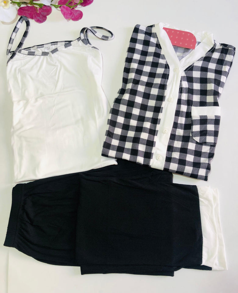 Pyjama Femme à Carreaux – Élégance Décontractée et Confort Absolu