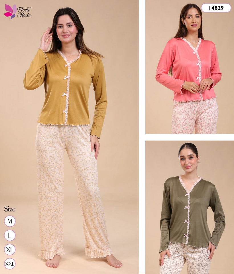 Pyjama Femme Élégance Bohème –  🌿