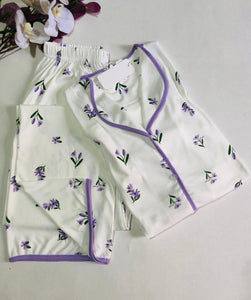 ✨ Pyjama Élégant en Dentelle - Couleur Violet ✨