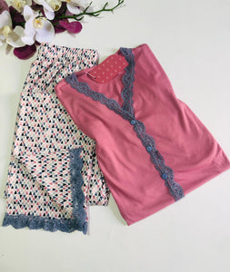 ✨ Pyjama Élégant en Dentelle - Couleur Rose ✨