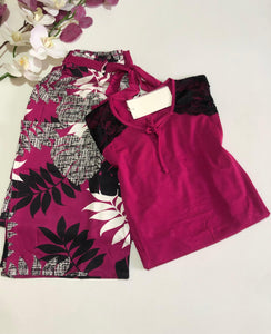 Pyjama Femme Confort & Élégance – Ensemble Deux Pièces avec Dentelle