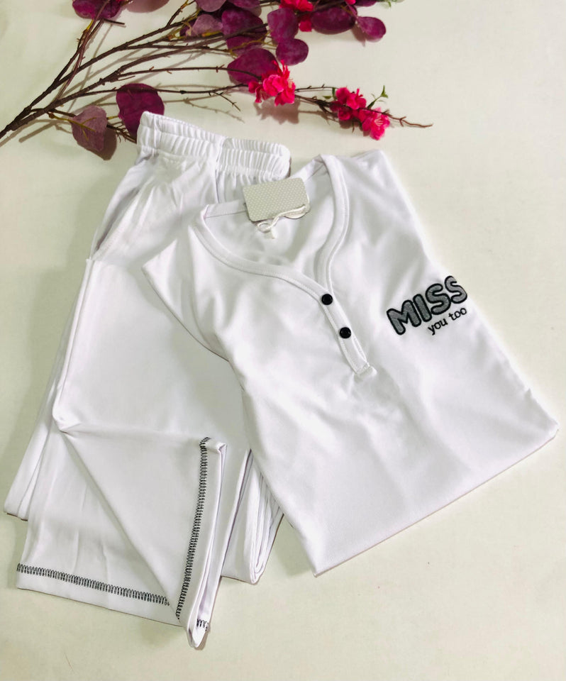 Pyjama Fiona Blanc - Élégance Pure et Confort Absolu