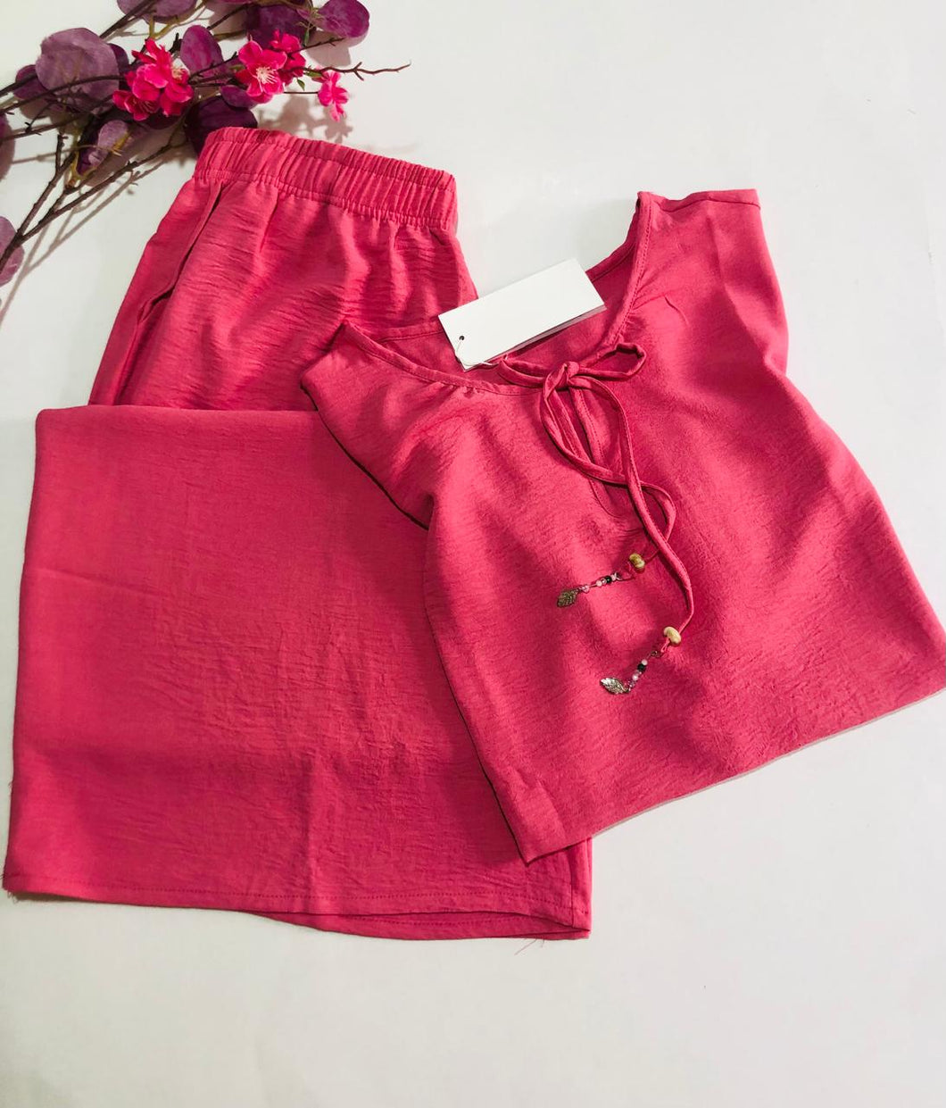 Pyjama Pantalon Femme MISS & Élégance Bohème en Tissu Rayon