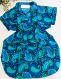 Pyjama Femme Demi-Manches – Fraîcheur Tropicale en Bleu &Vert 💙🌿