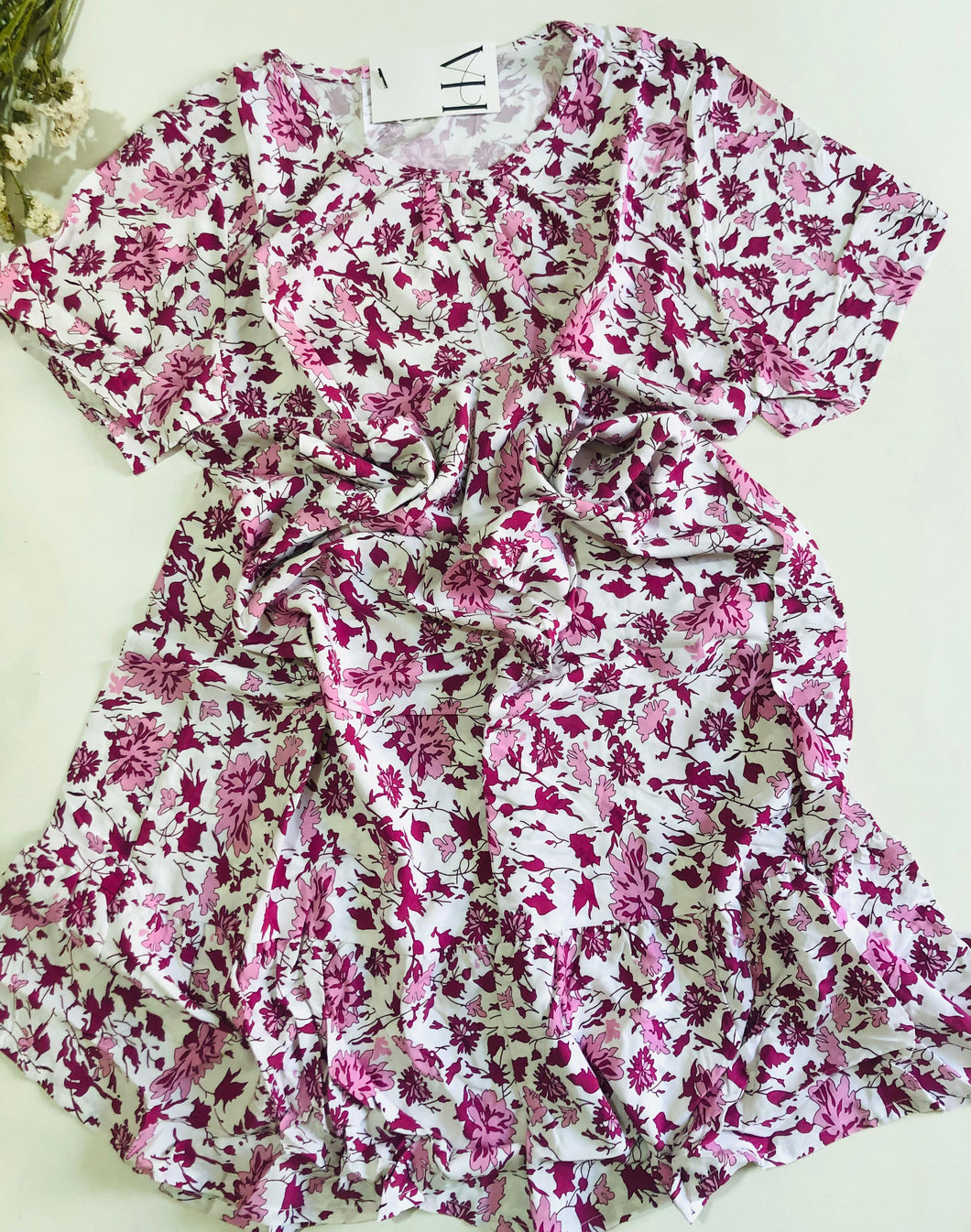 Robe Pyjama Femme Demi-Manches – Élégance Florale en Rayonne 🌸