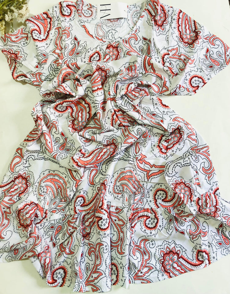Robe Pyjama Femme Demi-Manches – Évasion Menthe & Blanc 🌿✨