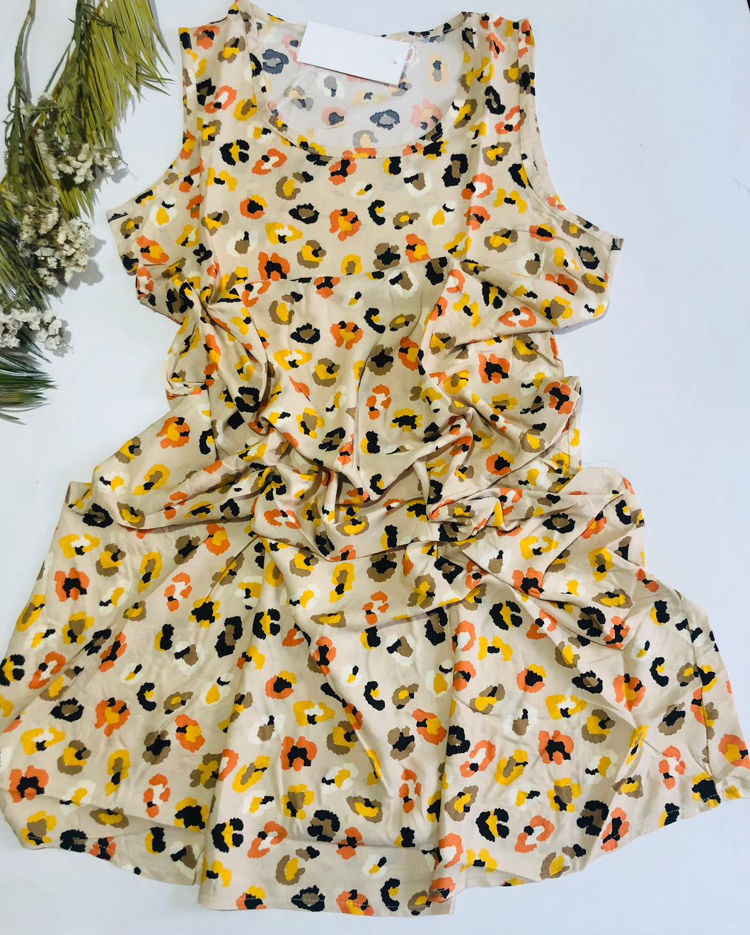 Robe Pyjama Femme Sans Manches – Imprimé Léopard Chic 🐆✨