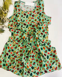 Robe Pyjama Femme Sans Manches – Imprimé Vert Tropical 🌿💚