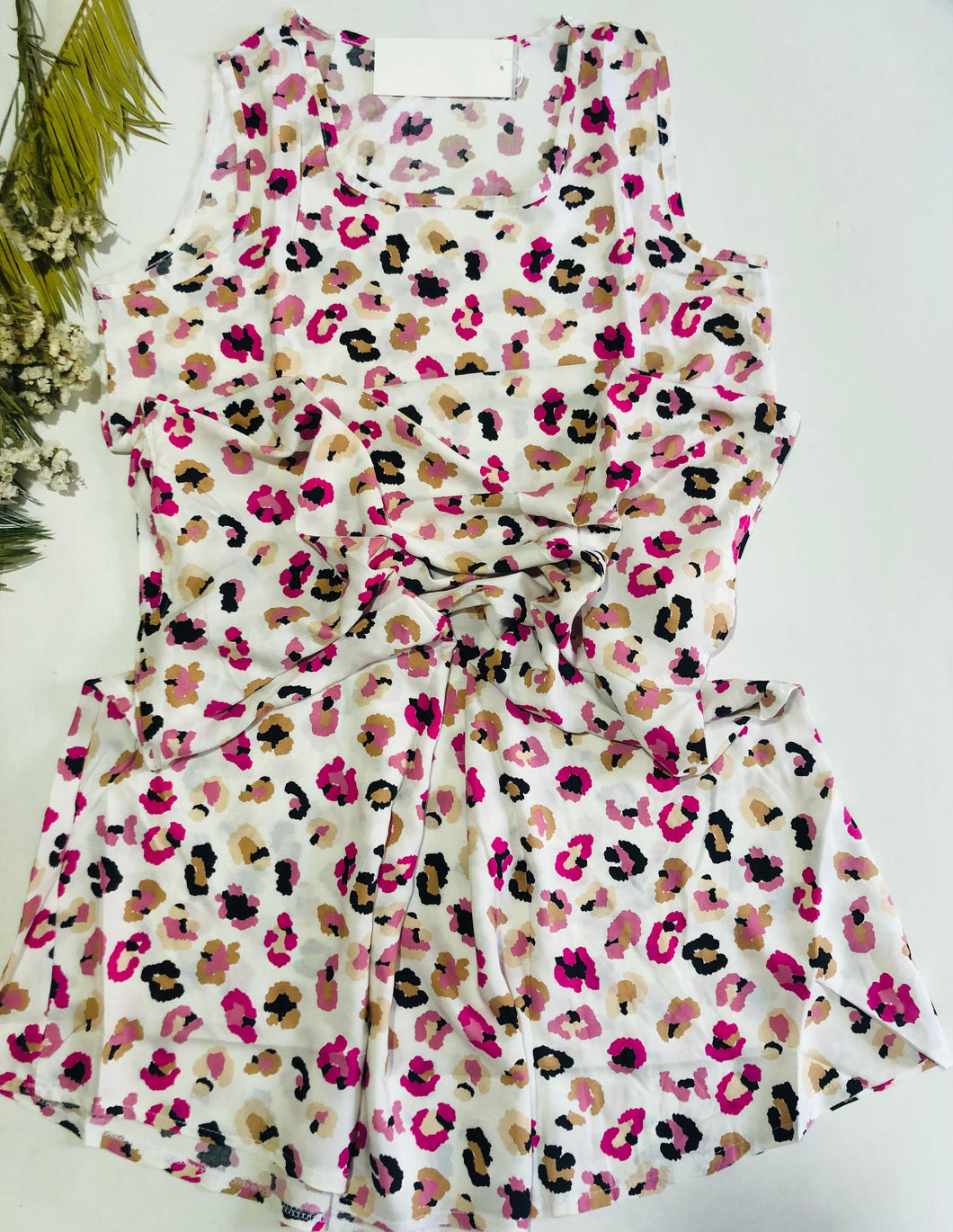 Robe Pyjama Femme Sans Manches – Motif Rose Doux 🌸💗