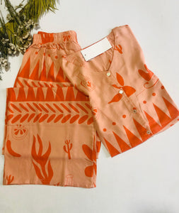 Pyjama Femme Élégant en Rayon – Demi-Manches Confortable