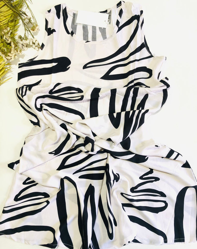 Robe Pyjama Femme Sans Manche en Rayon – Élégance et Légèreté 🖤