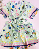 🌼 Robe de Nuit Femme en Tissu Rayon – Fraîcheur &amp; Fantaisie Florale 🌼 Tissu : 100 % Rayon