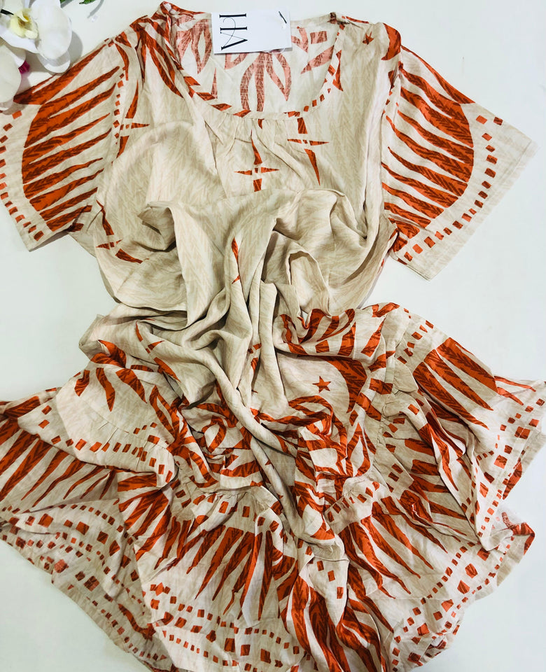 🧡 Robe de Nuit Femme en Tissu Rayon – Esprit Nature & Vitalité 🧡