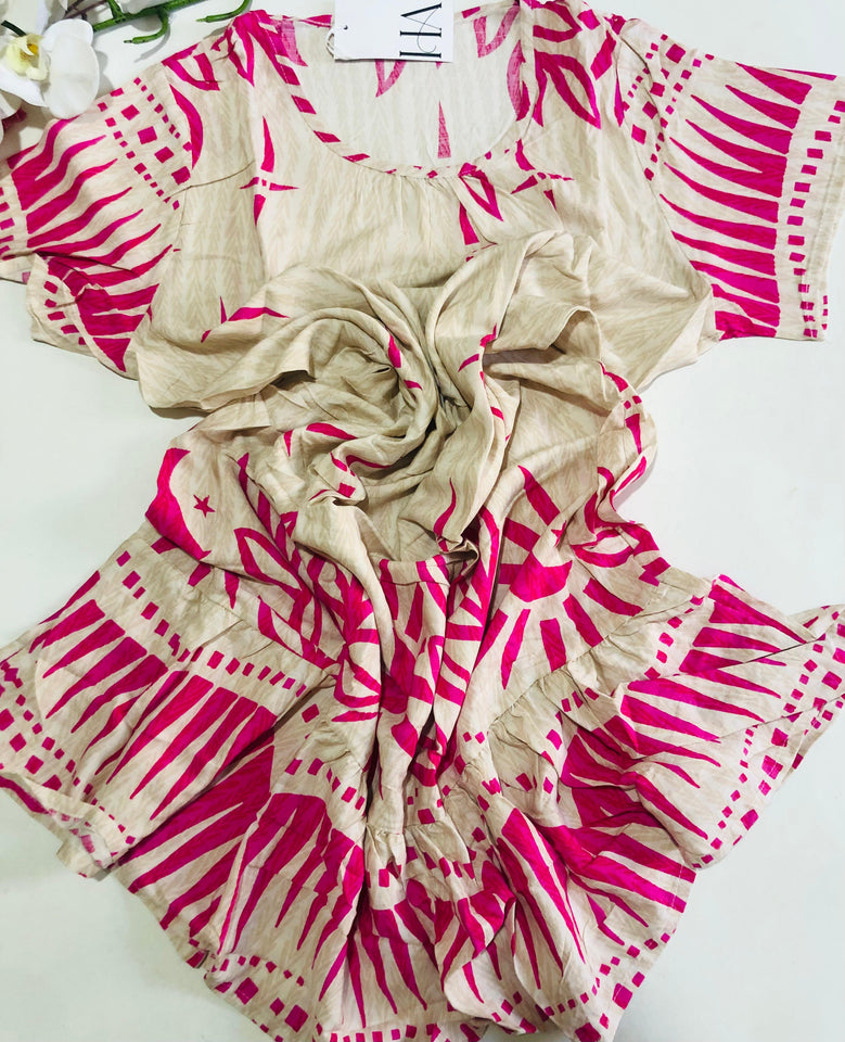 🌺 Robe de Nuit Femme en Tissu Rayon – Fraîcheur &amp; Féminité en Fuchsia 🌺
