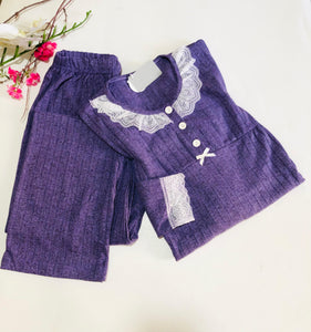 Pyjama Femme 2 Pièces en Tricot – manche langue