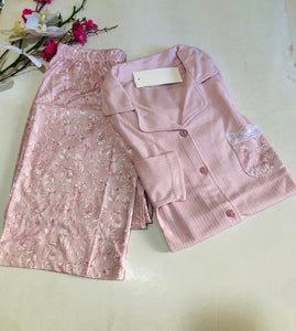 ✨ Pyjama Femme en Fibre de Coton – Confort &Douceur Rose 🌸💖