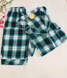 🌿 Pyjama Femme à Carreaux – Vert 🌿