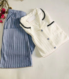 💫 Pyjama Femme en Tissu Tricoté – Doux, Élégant et Confortable 🌙