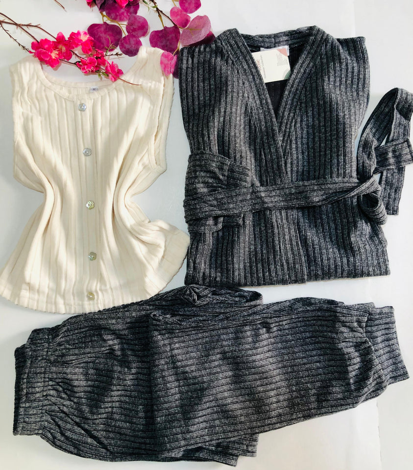 Pyjama trois pièces "Miss" - Confort et Élégance pour vos Nuits