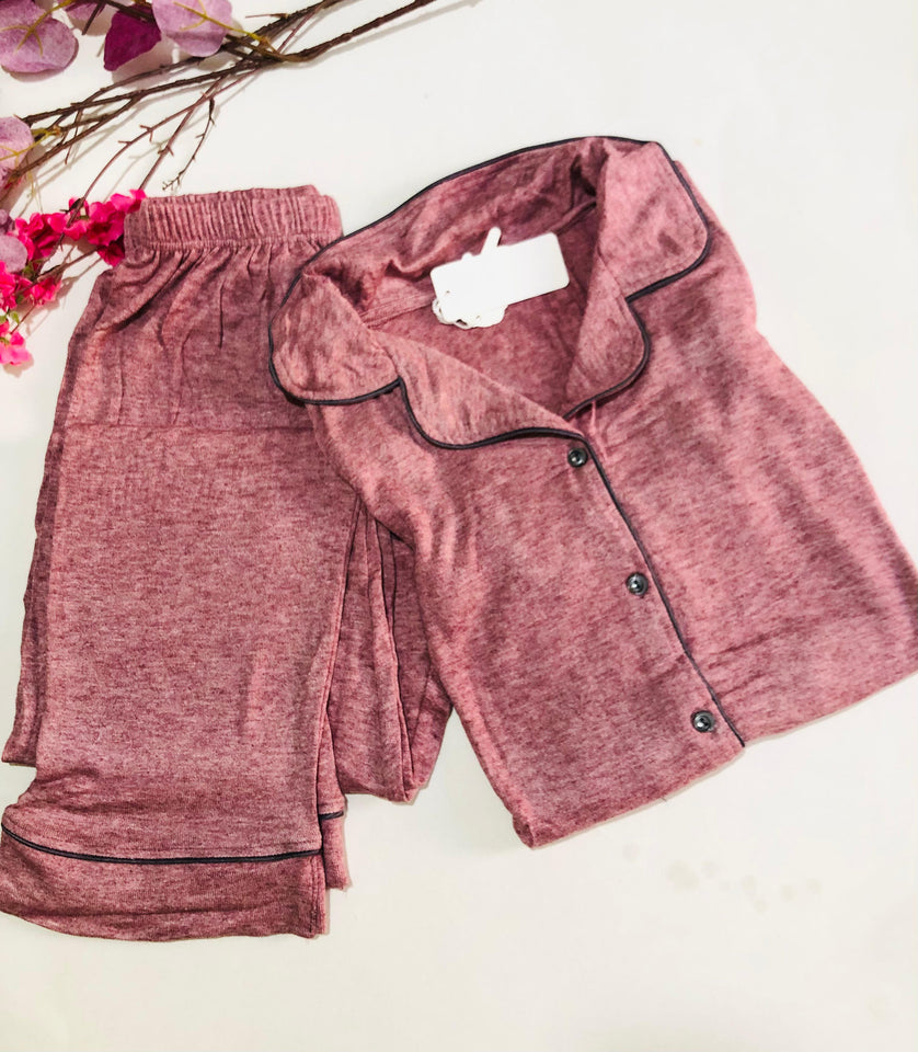 🌸 Pyjama Femme en Coton Doux – Rose Élégant 🌸