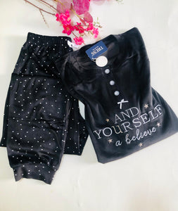 🌸 Pyjama Femme en Velours Doux – TRESS 🌙