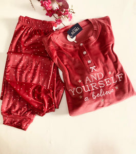 🌸 Pyjama Femme en Velours Doux – TRESS 🌙