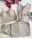 🌸 Pyjama Femme 3 Pièces Tricoté – Style Élégant et Cocooning 🌙