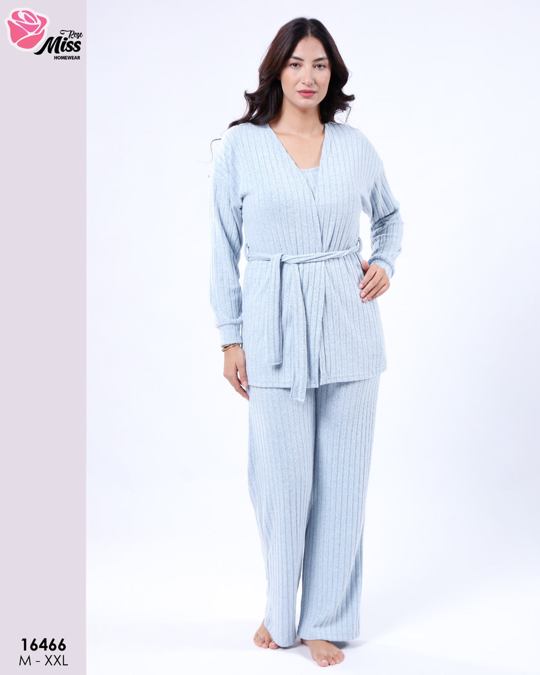 🌸 Pyjama Femme 3 Pièces Tricoté – Style Élégant et Cocooning 🌙