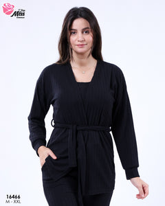 🌸 Pyjama Femme 3 Pièces Tricoté – Style Élégant et Cocooning 🌙