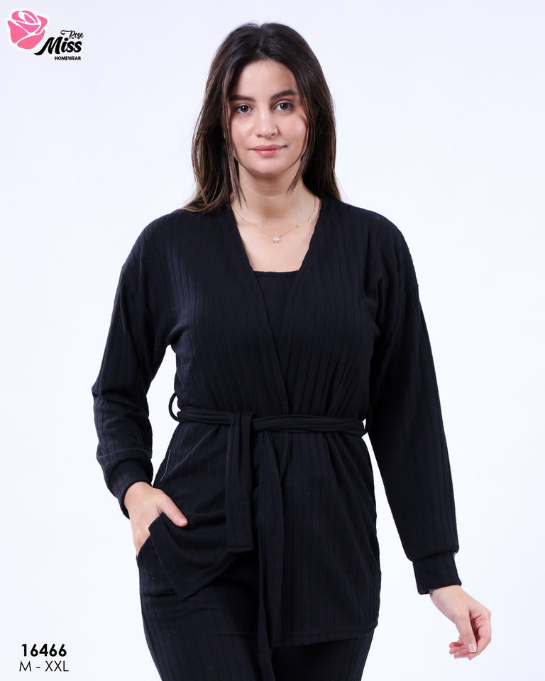 🌸 Pyjama Femme 3 Pièces Tricoté – Style Élégant et Cocooning 🌙