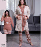 🤎 Pyjama Femme 3 Pièces Doux et Chaleureux – Style Cocooning Automne 🍂